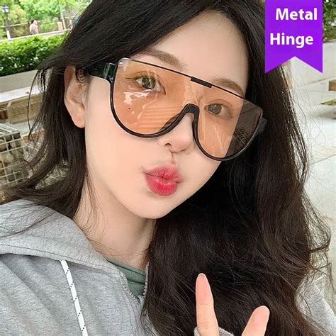 semi-rimless-brown-one-piece-sunglasses – Viexta