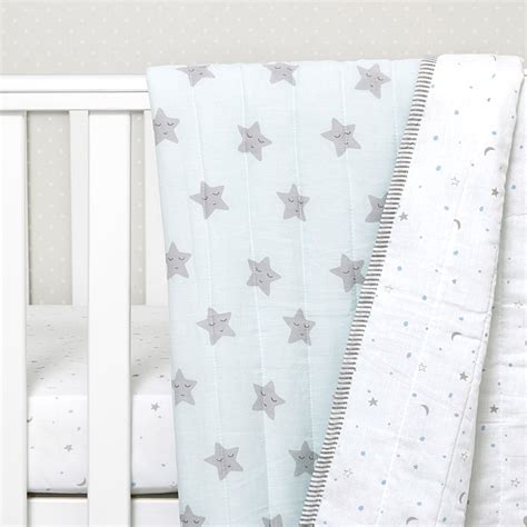 Organic Baby Quilted Blanket - Star Blue | Masilo Organic Baby