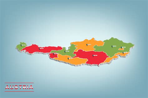 3D Map for Austria with Background Graphic by Ju Design · Creative Fabrica