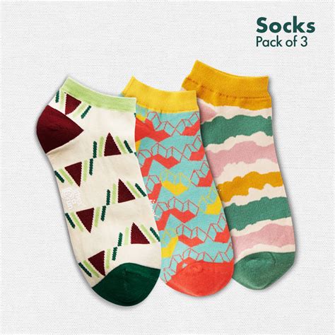 Shop Funky Print Unisex Ankle Length Socks | Trendy & Comfy - Pack of 3 ...