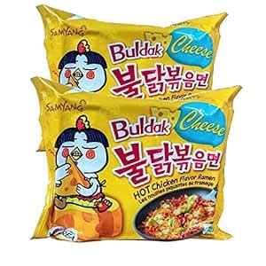 Samyang Hot Chicken Ramen Buldak Cheese Noodles, 140 grams (Pack of 2 ...