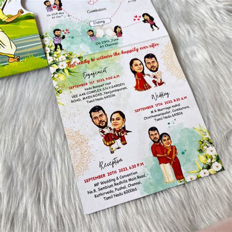 South Indian Caricature Wedding Invitation / Bride chasing Groom Slidi ...