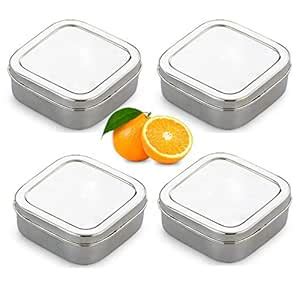 Buy Mirror Finish Stainless Steel Portion Control Food Container/Lunch ...