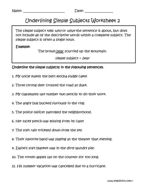 Compound Subject and Predicate Worksheets 的图像结果
