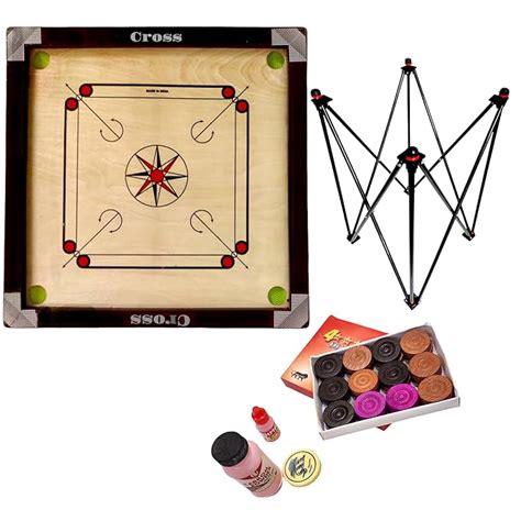 Buy Cross Super Smooth Carrom Board (26 Inch Medium) with Coins Striker ...