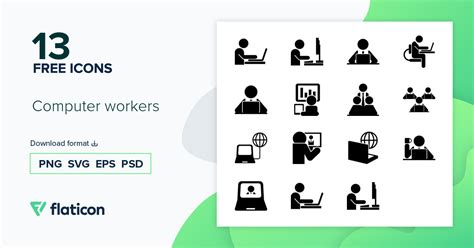 Computer workers Icon Pack | 13 .SVG Icons