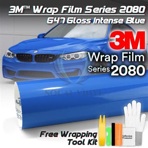 Buy Genuine 3M 2080 G47 Gloss Intense Blue Vinyl Wrap Vehicle Film ...