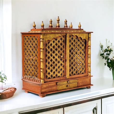 ACHU ADORN ART - Wooden Temple Large Size 24x12x30 Home Temple/Home ...