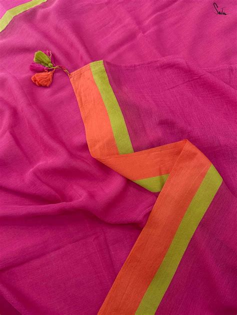 Soft Lightweight Mul Cotton Saree In Pink|Gulabi Santra|Suta