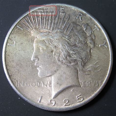 1925 Peace Silver Dollar Near Gem Bu Uncirculated Coin Philadelphia Toning