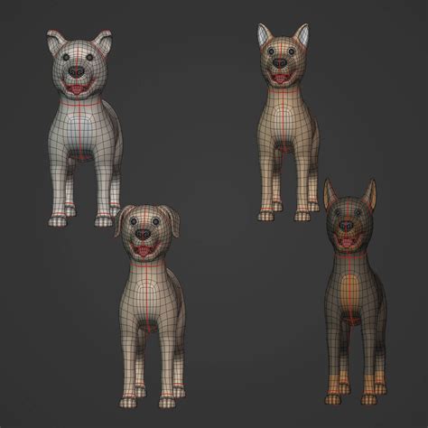 Cartoon Dogs - 3D Model by Ocstard