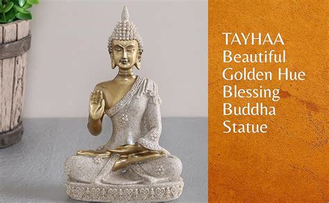 Buy Tayhaa Golden Hue Blessing Lord Buddha Statue | Home Decor Gift ...