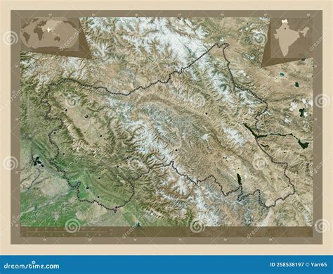 Jammu and Kashmir, India. High-res Satellite. Major Cities Stock Illustration - Illustration of ...