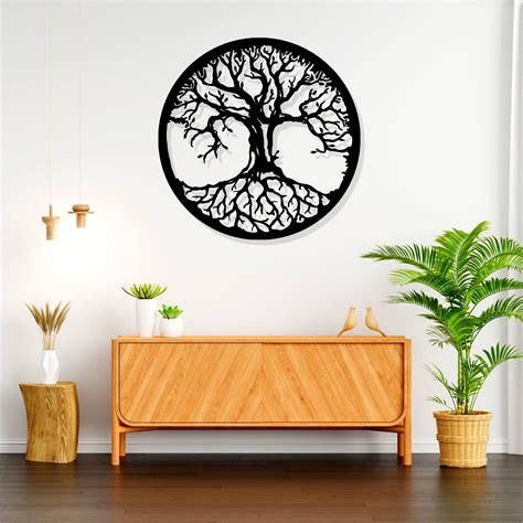 Artrooms Tree Metal Wall Art - Wall Decoration | Wall Hanging (24x24 i ...