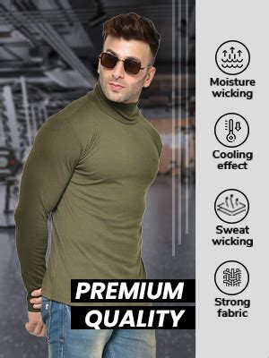 CHKOKKO Winter Wear Cotton Plain Full Sleeve Turtle Neck Regular Fit T ...