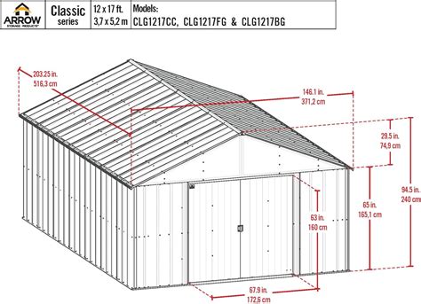 Buy Arrow Sheds Classic 12' x 17' Outdoor Padlockable Steel Storage ...