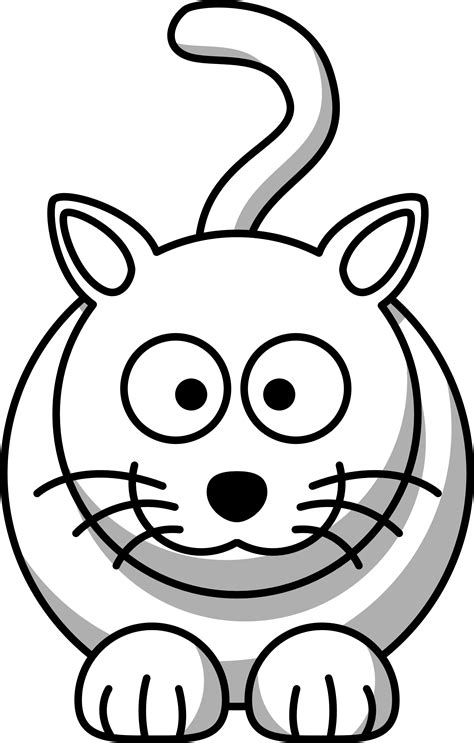 cat cartoon images black and white