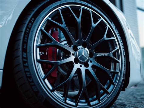 Download wallpaper Mercedes-Benz, Mercedes, logo, AMG, wheel, C-Class ...