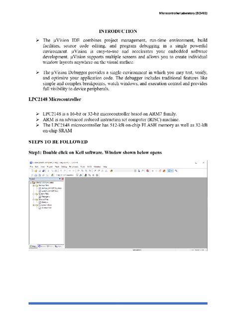 Microcontroller Lab Manual for BCS402: Using uVision IDE - Studocu