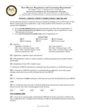 Fillable Online rld state nm New OT OTA Application Completion ...