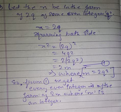 Every even integer is of form 2m where m is an integer - Brainly.in