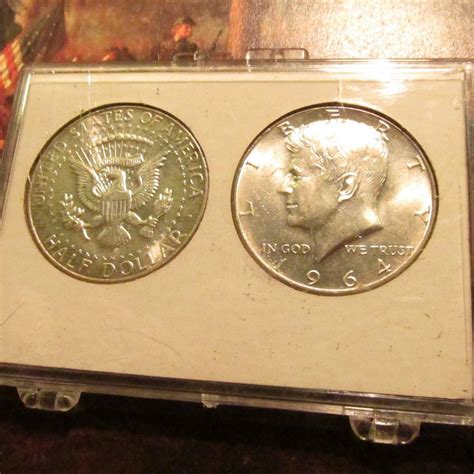 1964 P & D "John F. Kennedy Memorial Silver Half Dollar Set in a ...