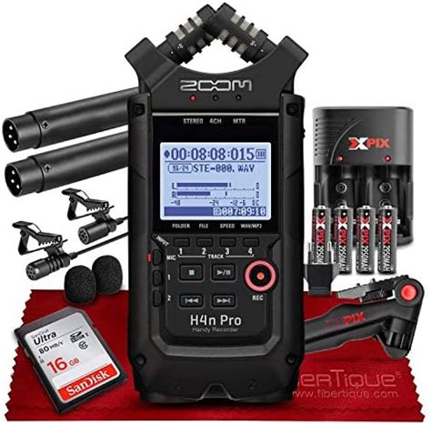 Zoom H4n Pro Four-Channel Handy Audio Recorder (Black) – 2X Lavalier ...