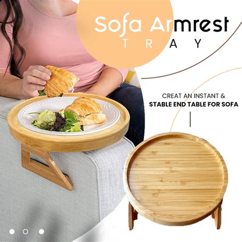 Clip On Tray Sofa Table for Wide Couches, Couch Arm India | Ubuy