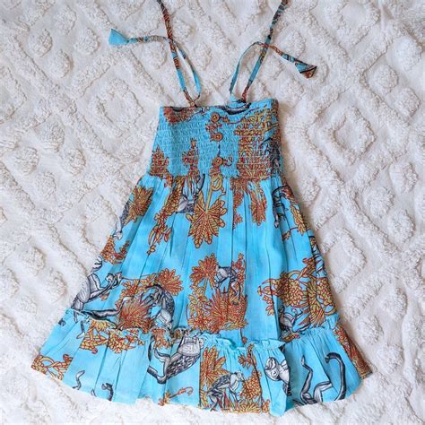 Summer Smocked Dress | Funky Monkey Blue – Tura Turi