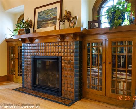 Craftsman Fireplace Tile Art Design