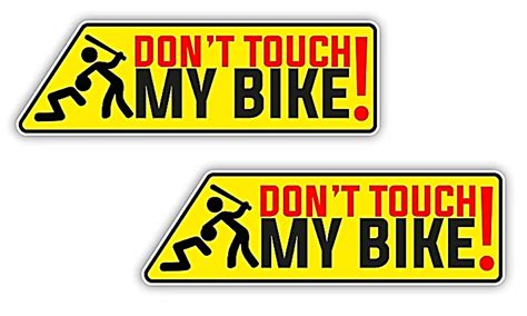 UNIq (Pack of 2) Funky Don't Touch My Bike! Stylish Glossy Finish Decal ...