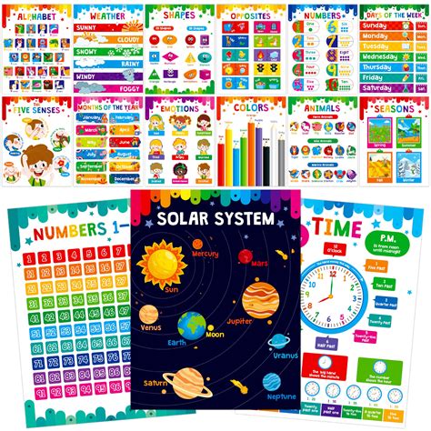 Buy 15 Packs Educational , Thick Early Learning s Waterproof & Tear ...