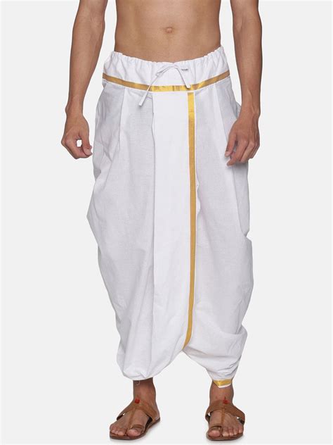 Men White Colour Cotton Dhoti Pant / Panjakejam – SETHUKRISHNA