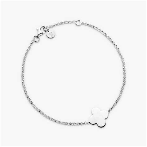 Clover Plaque bracelet - White gold - Jaseron - Arthus Bertrand