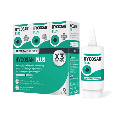 Hycosan Plus Triple Pack Dry Eye Drops With Hyaluronic Acid ...