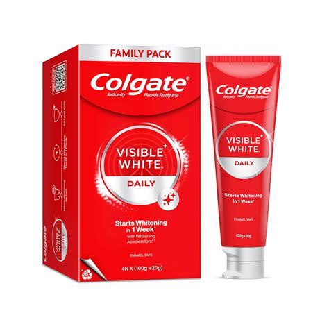 Buy Colgate Visible White Teeth Whitening Toothpaste, Protects Enamel ...