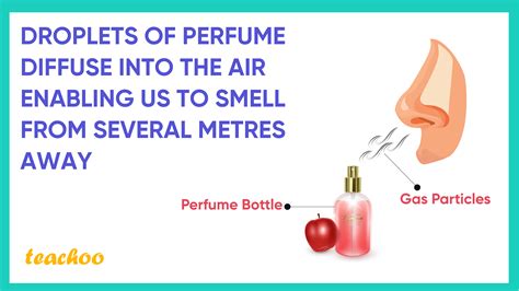Give reason - We can get the smell of perfume sitting several metres
