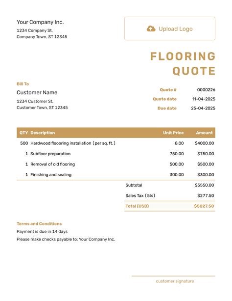 Free Flooring Quote Template | docelf.com