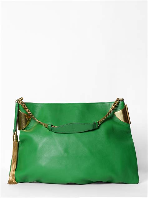 Gucci Green Leather 1970 Shoulder Bag