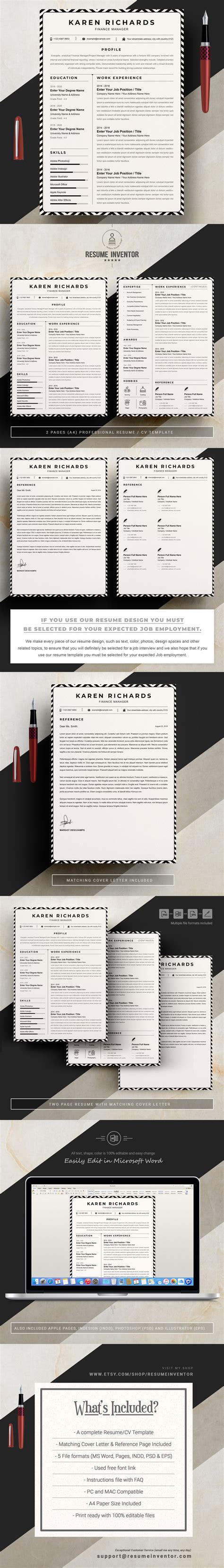 Resume Template Word | Modern & Professional Resume Template for Word | CV Resume