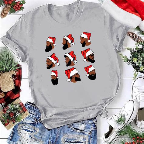 Abcnature Merry Christmas Tree T-Shirt Women's Cute Christmas Gnomies Graphic Tees Holiday Short ...