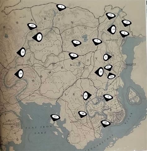 Image result for RDR2 Hidden Items Map