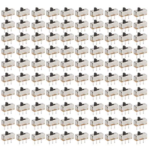 DIYhz 100Pcs High Knob 3 Pin 2 Position 1P2T SPDT Vertical Slide Switch ...