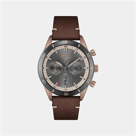 Boss Santiago Men Quartz Grey Dial Analog Leather Watch 1513861 – Just ...