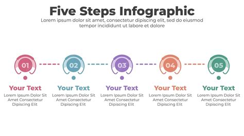 Abstract elements of graph and diagram with 5 steps infographic ...
