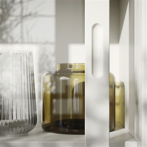 TONSTAD storage comb w sliding glass doors, off-white/clear glass ...