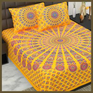 JAIPUR PRINTS Cotton Double Flat 144 TC Jaipuri Prints Bedsheet - Buy ...