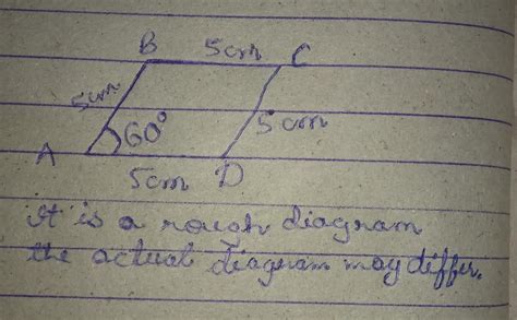 If AB=5 cm a=60°.Then draw the rhombus ABCD. what is the length BD ...