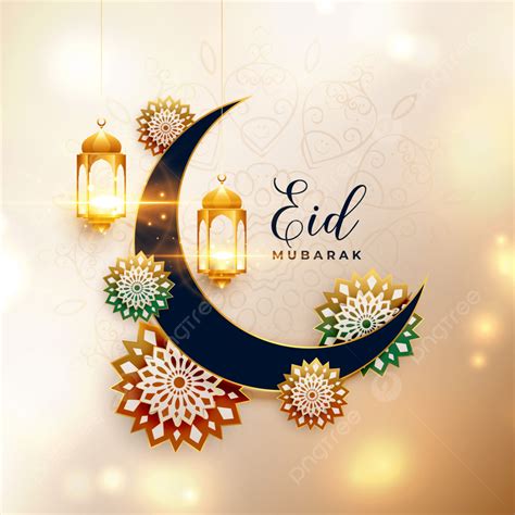 Realistic Eid Mubarak Greeting Design Template Download on Pngtree