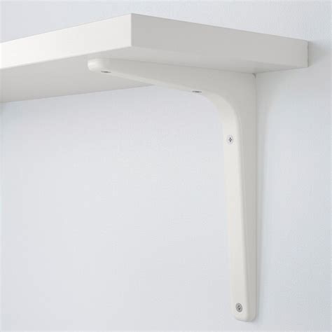 BERGSHULT / TOMTHULT shelf with bracket, white, 120x30 cm (471/4x113/4 ...